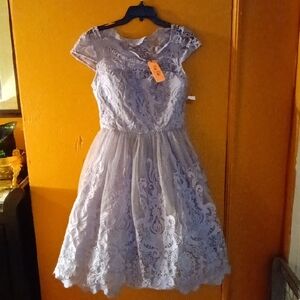 Chi Chi London Lavender Lace Party Dress for Women